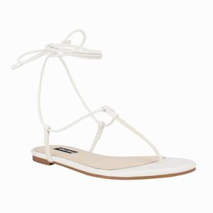 Nine West Tella Ankle Wrap Platte Sandalen Wit Nederland | TQL-025984